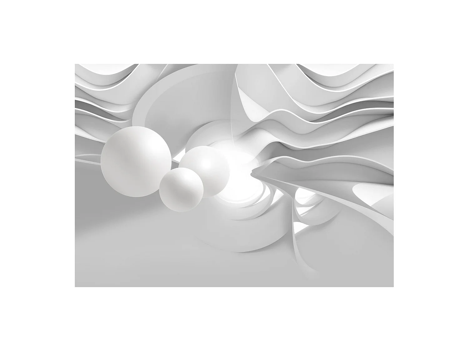 Papier peint couloirs blancs - 350 x 245 cm