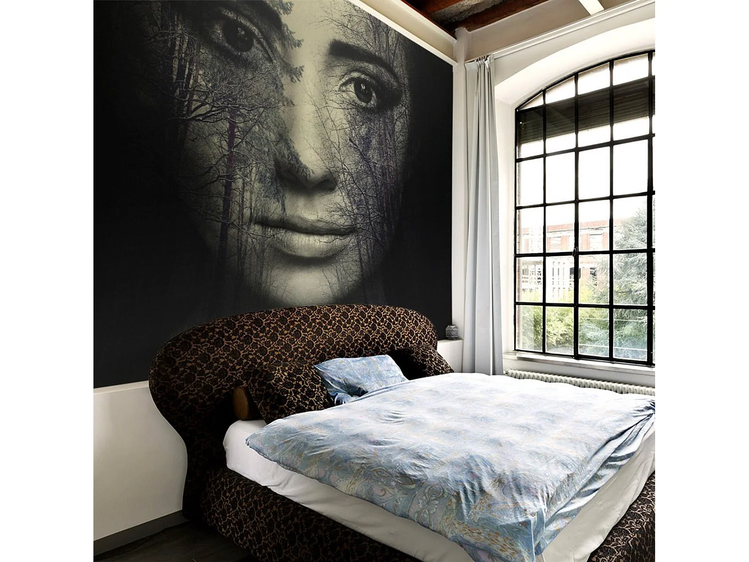 Papier peint masque de forêt - 250 x 193 cm