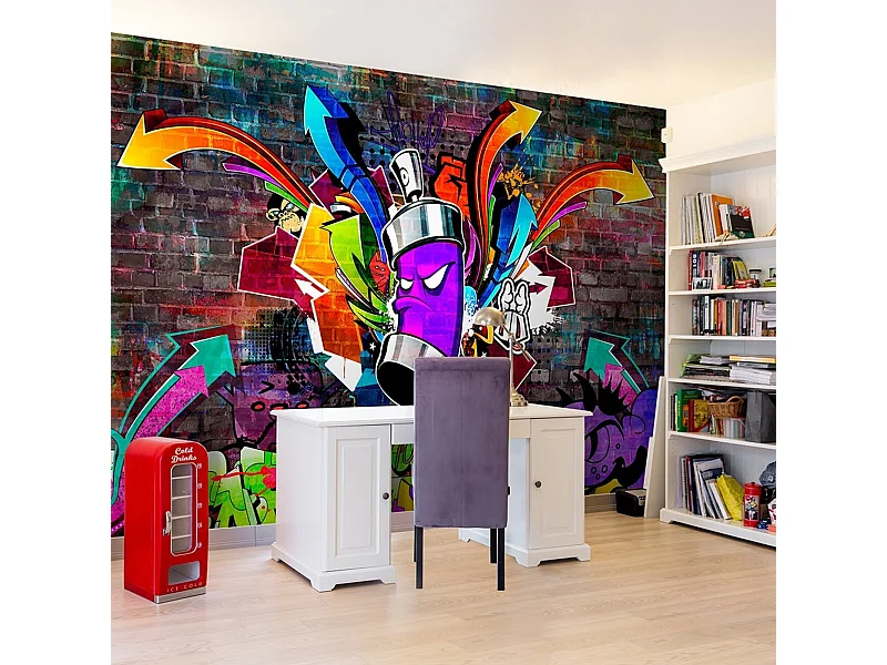 Papier peint attaque colorée de graffitis - 400 x 280 cm