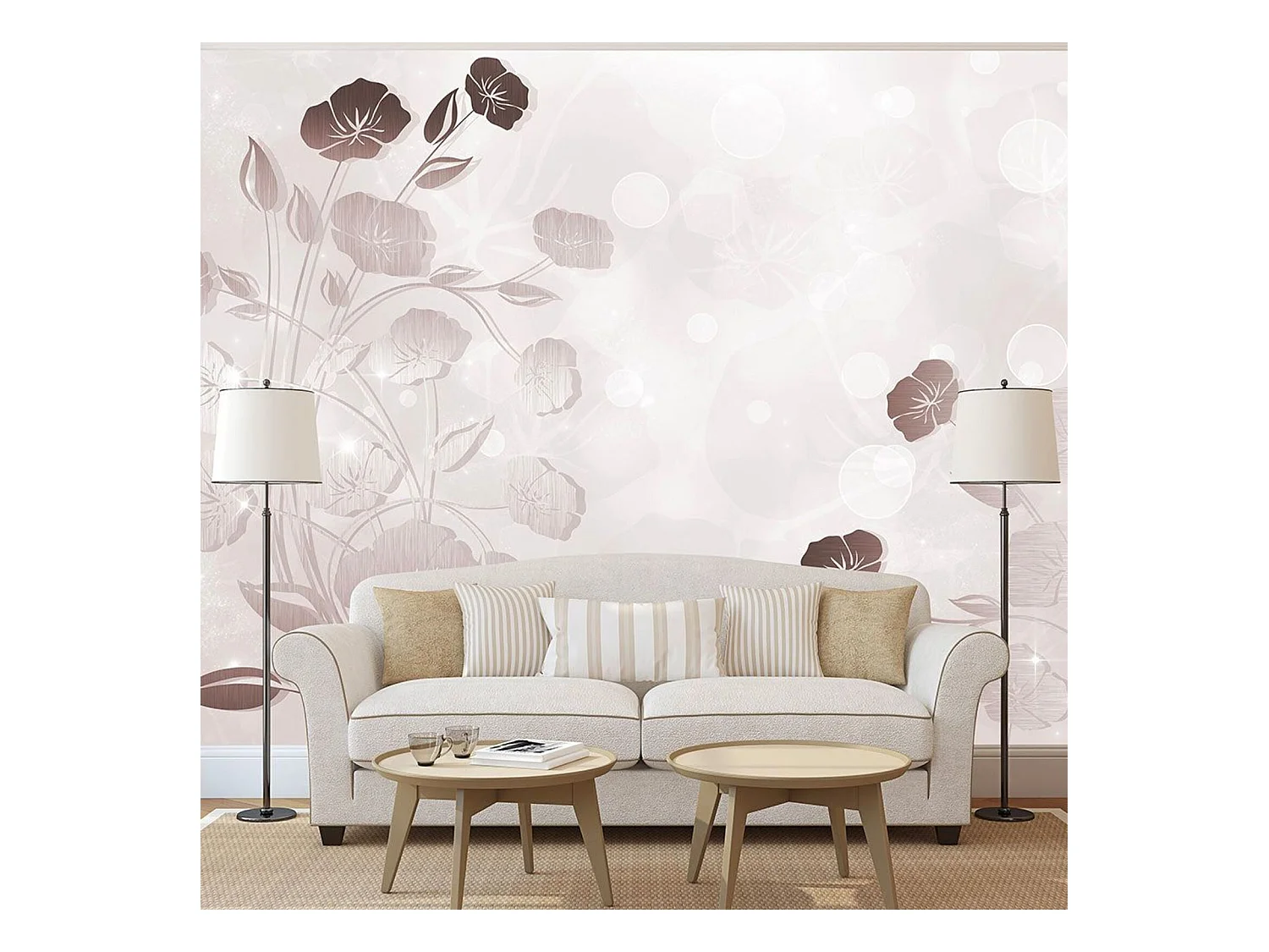 Papier peint douceur des fleurs - 350 x 245 cm