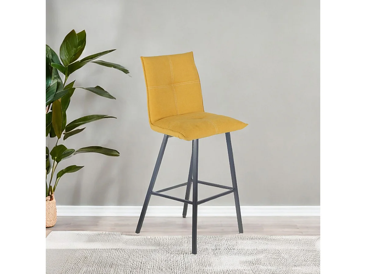 LAGOS - Lot de 2 Tabourets Jaunes Assise H65cm