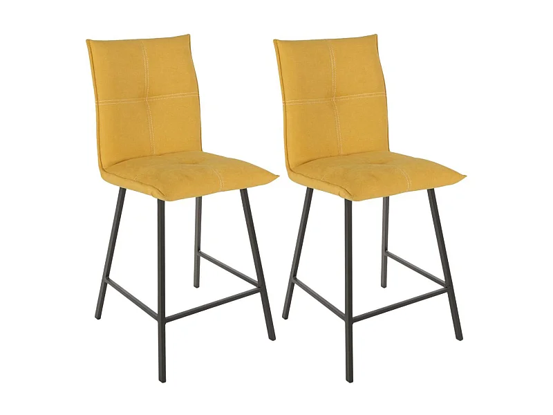 LAGOS - Lot de 2 Tabourets Jaunes Assise H65cm