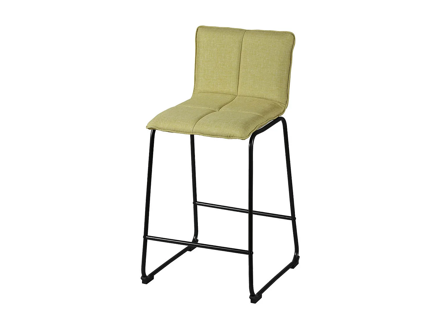 TEODORE - Lot de 2 Tabourets de Bar Tissu Vert