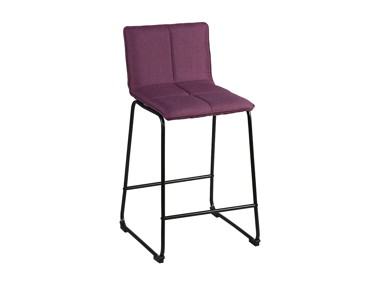 TEODORE - Lot de 2 Tabourets de Bar Tissu Violet