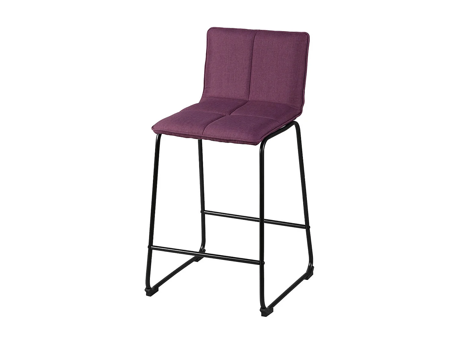 TEODORE - Lot de 2 Tabourets de Bar Tissu Violet
