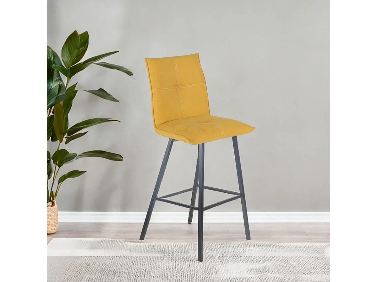 LAGOS - Lot de 2 Tabourets Jaunes Assise H76cm