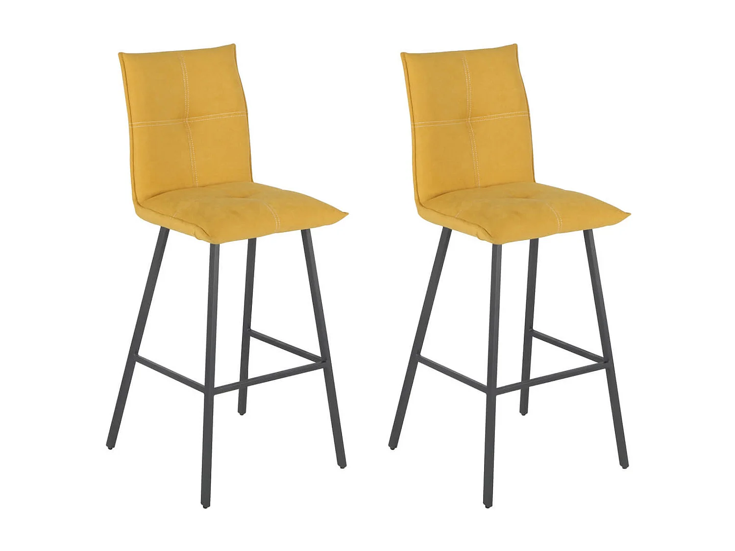 LAGOS - Lot de 2 Tabourets Jaunes Assise H76cm