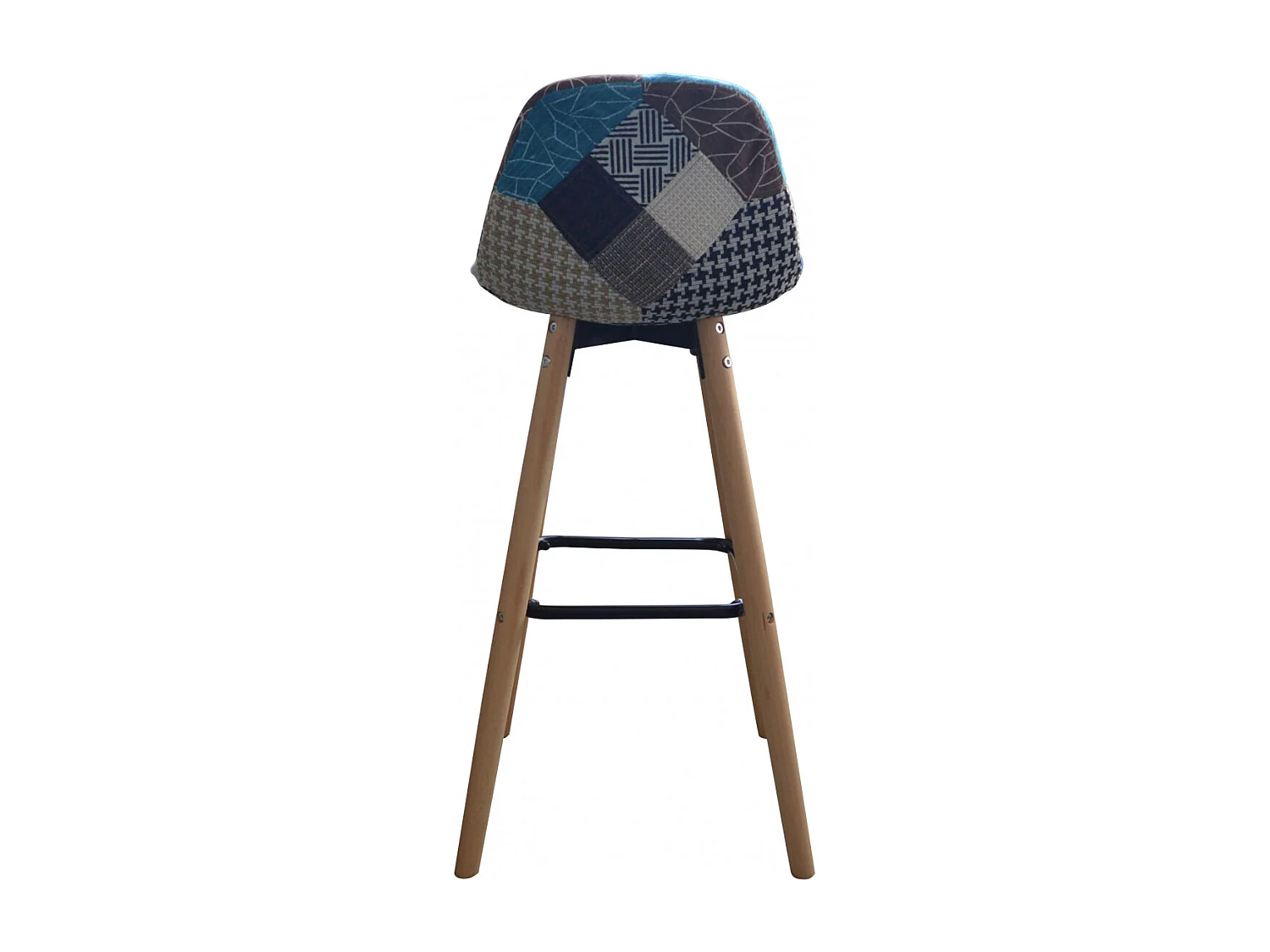 PATCHWORK - Lot de 2 Tabourets de Bar Scandinaves