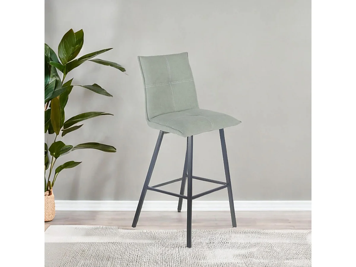 LAGOS - Lot de 4 Tabourets Vert d'Eau Hauteur H76cm