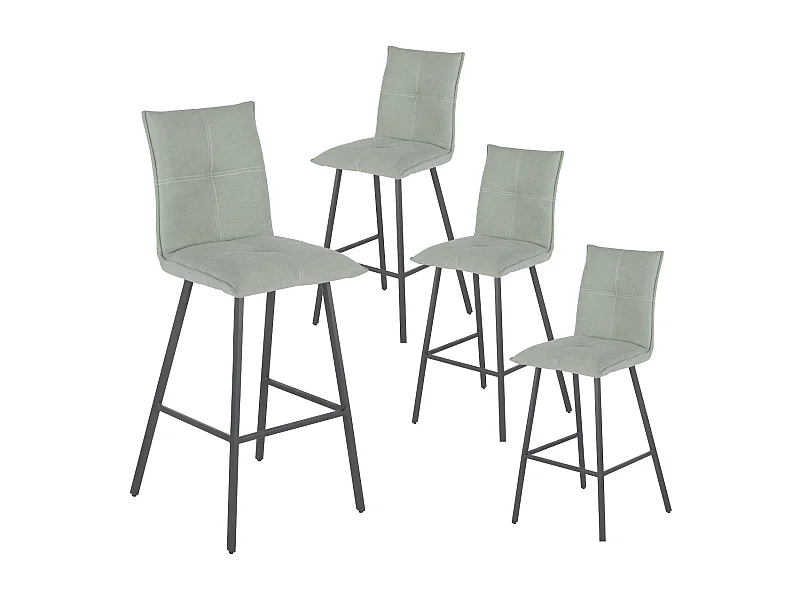 LAGOS - Lot de 4 Tabourets Vert d'Eau Hauteur H76cm