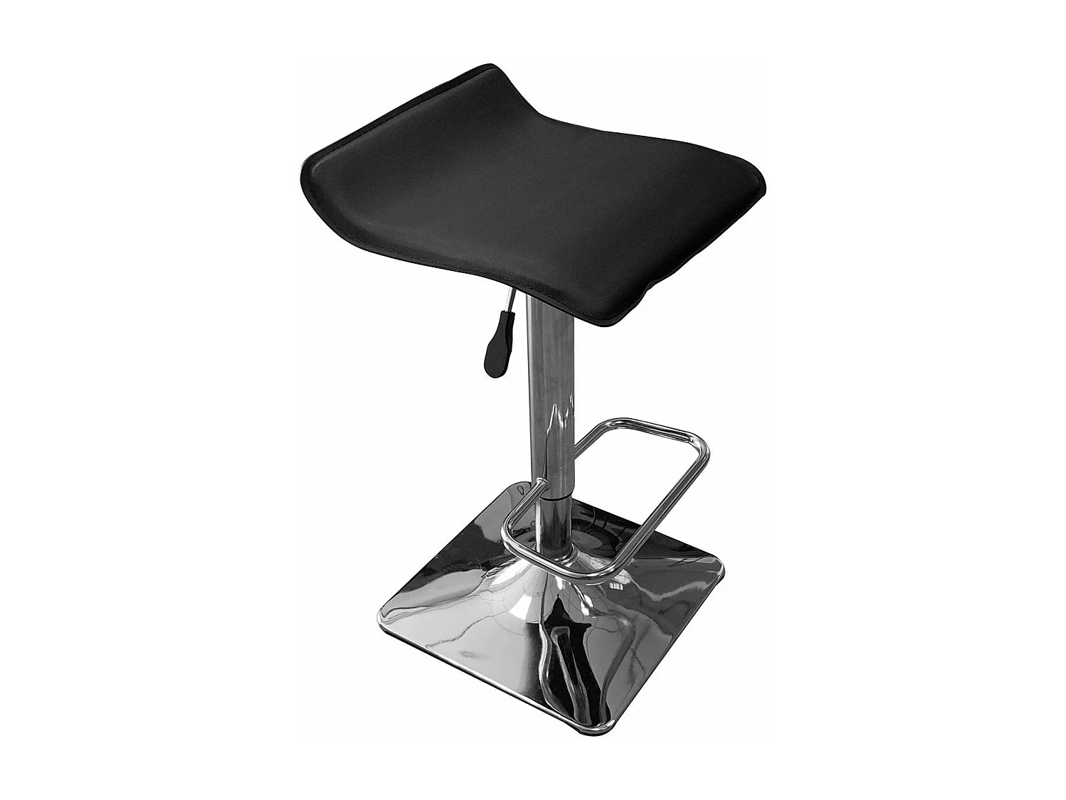 TARAN - Lot de 4 Tabourets de Bar Simili Noir