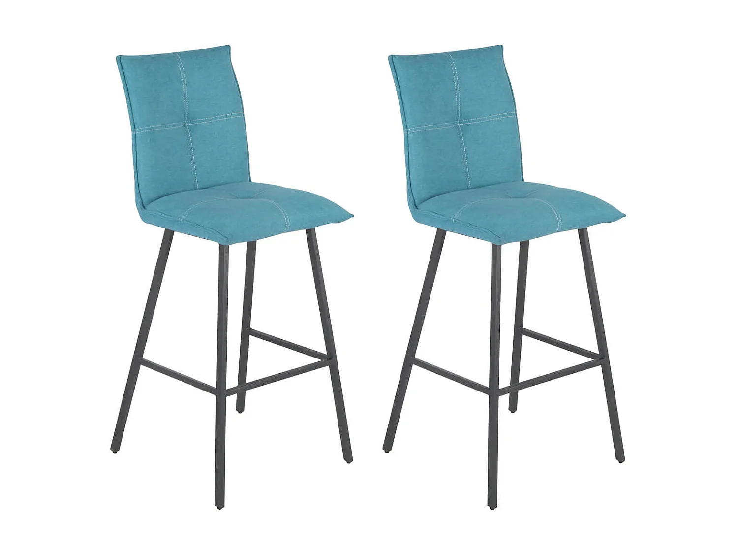 LAGOS - Lot de 2 Tabourets Bleus Assise H65cm