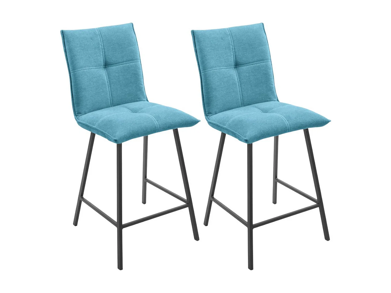 LAGOS - Lot de 2 Tabourets Bleus Assise H65cm