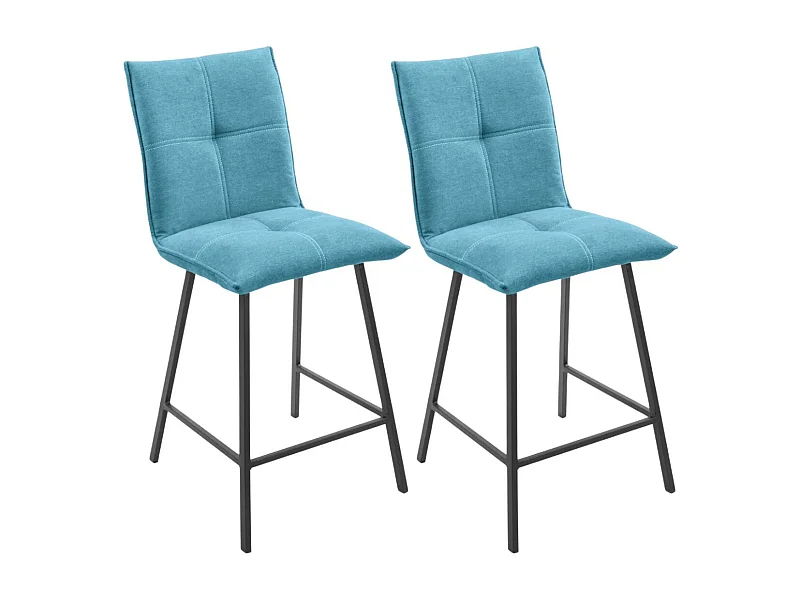 LAGOS - Lot de 2 Tabourets Bleus Assise H65cm