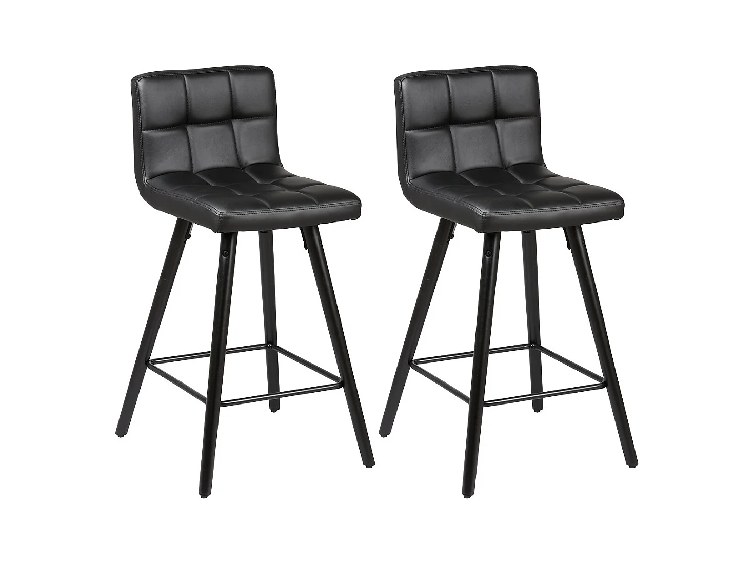 SOREN - Lot de 2 Tabourets Noirs