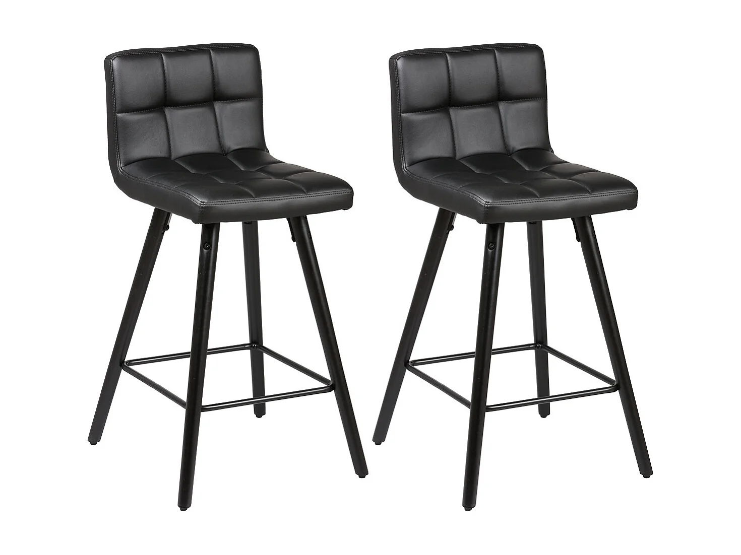SOREN - Lot de 2 Tabourets Noirs