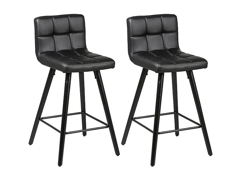 SOREN - Lot de 2 Tabourets Noirs