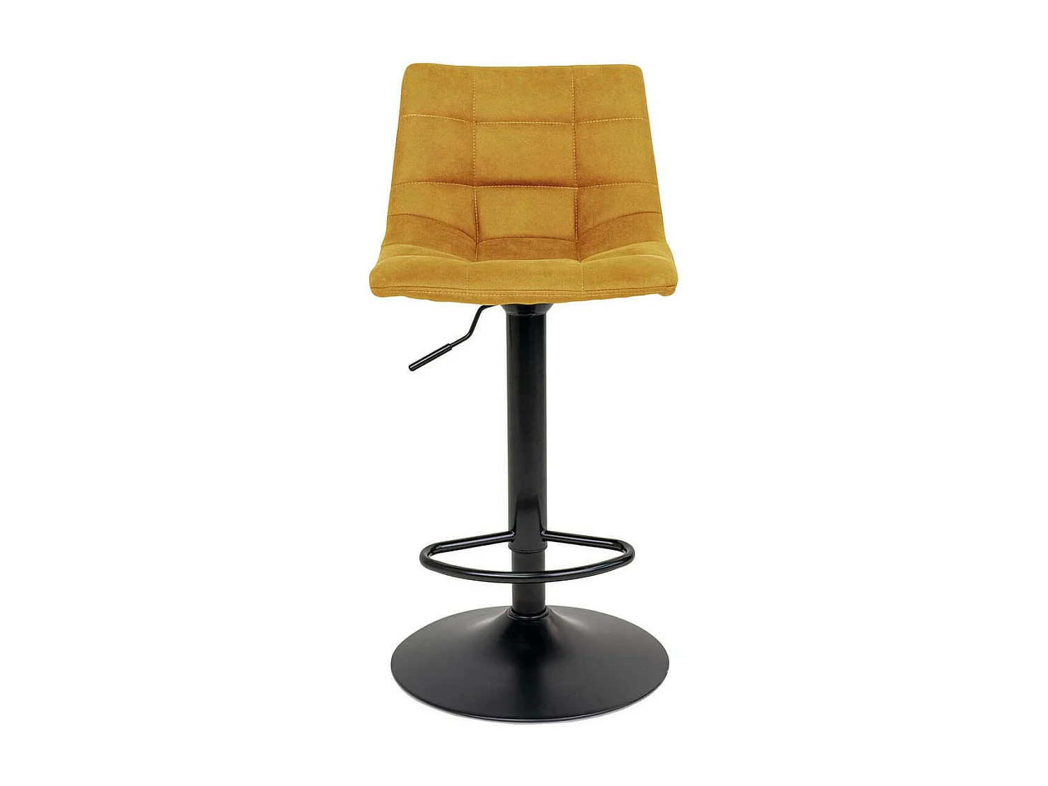 MAGNUS - Lot de 2 Tabourets Acier et Tissu Jaune Moutarde