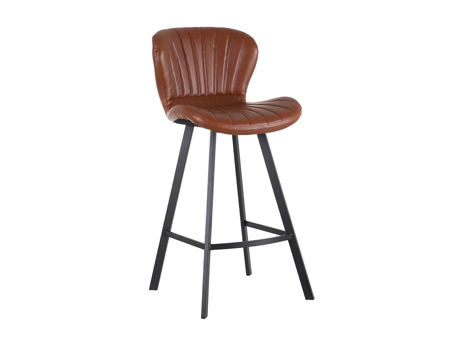THELMA - Lot de 2 Tabourets de Bar Simili Camel