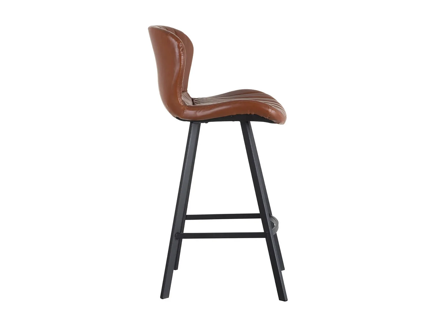 THELMA - Lot de 2 Tabourets de Bar Simili Camel