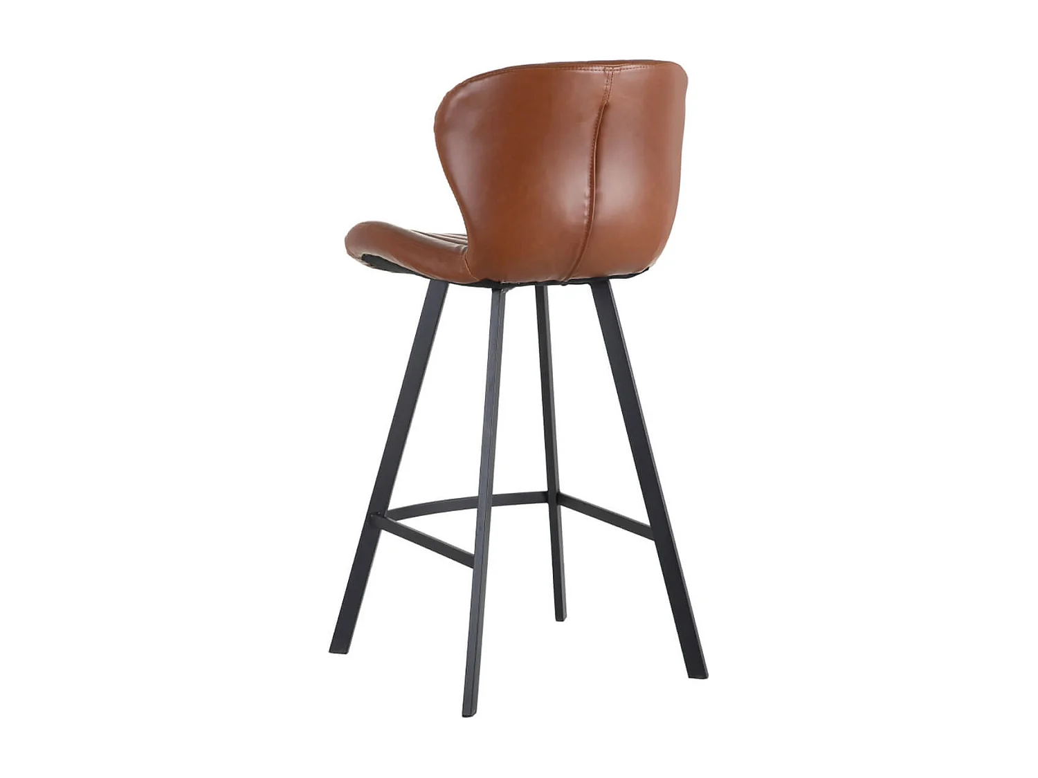 THELMA - Lot de 2 Tabourets de Bar Simili Camel