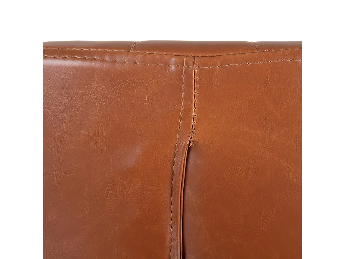 THELMA - Lot de 2 Tabourets de Bar Simili Camel