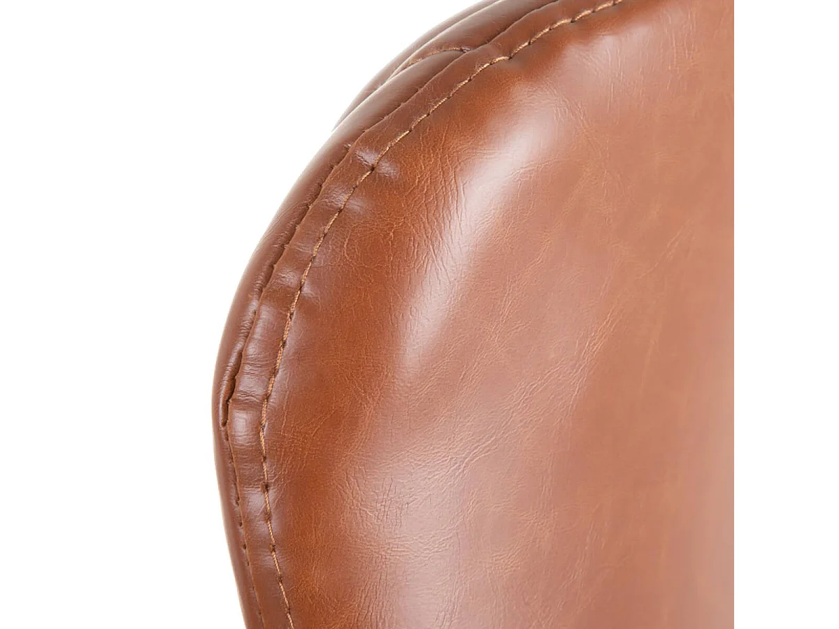 THELMA - Lot de 2 Tabourets de Bar Simili Camel