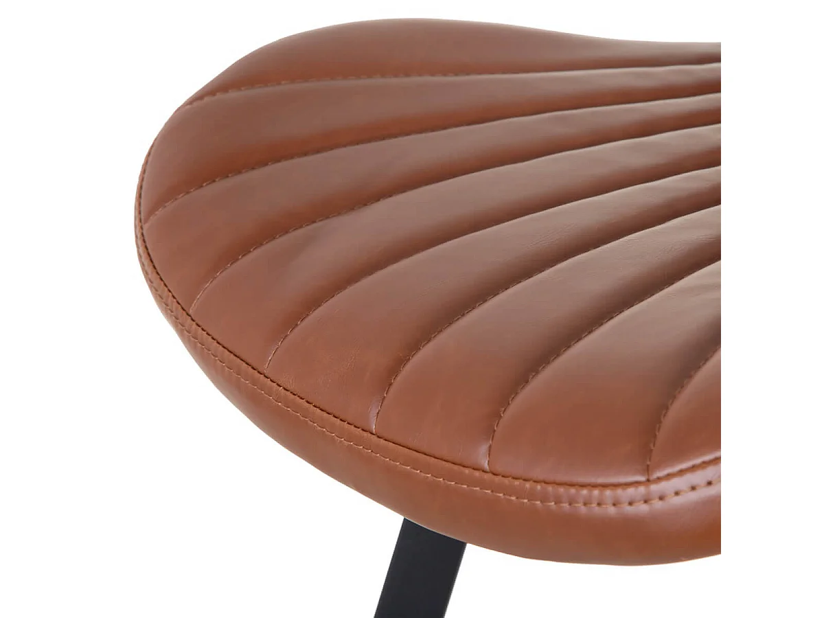 THELMA - Lot de 2 Tabourets de Bar Simili Camel