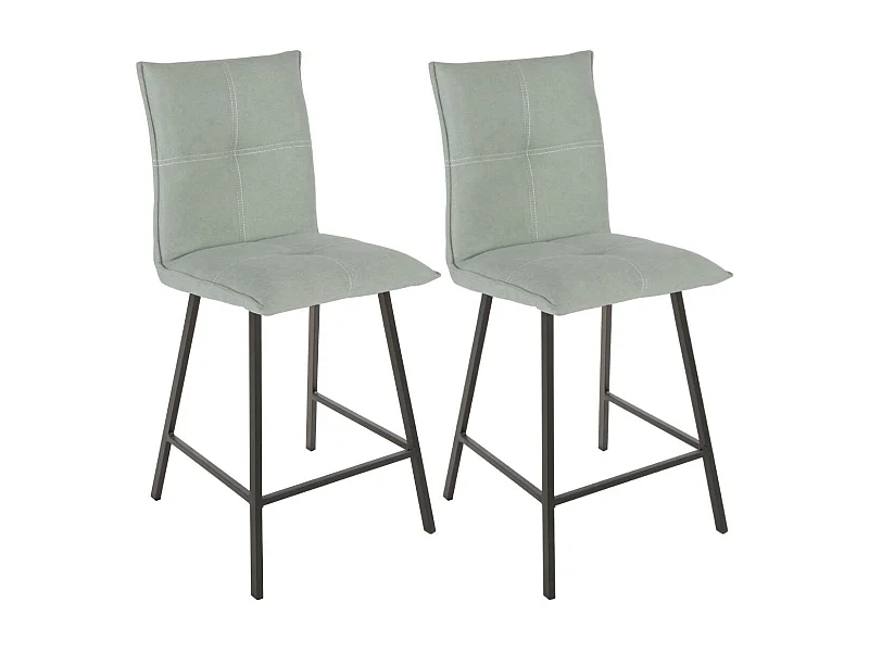 LAGOS - Lot de 2 Tabourets Vert d'Eau Assise H65cm