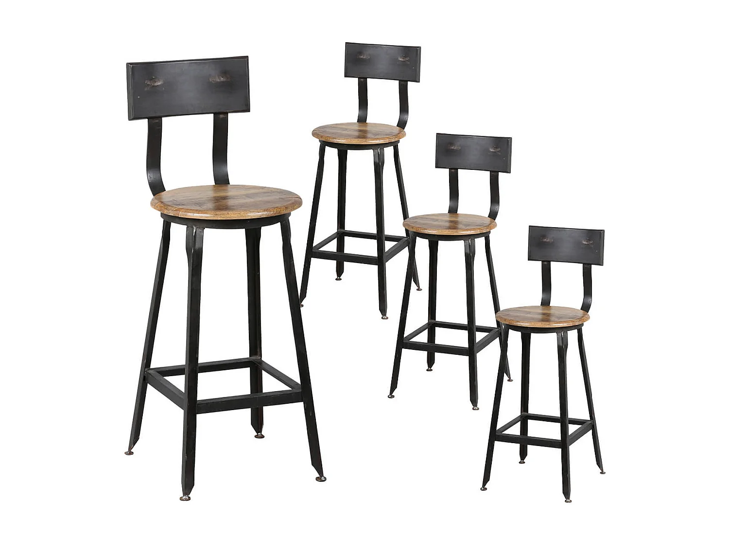 INDUS - Lot de 4 Chaises Snack Industriel H65