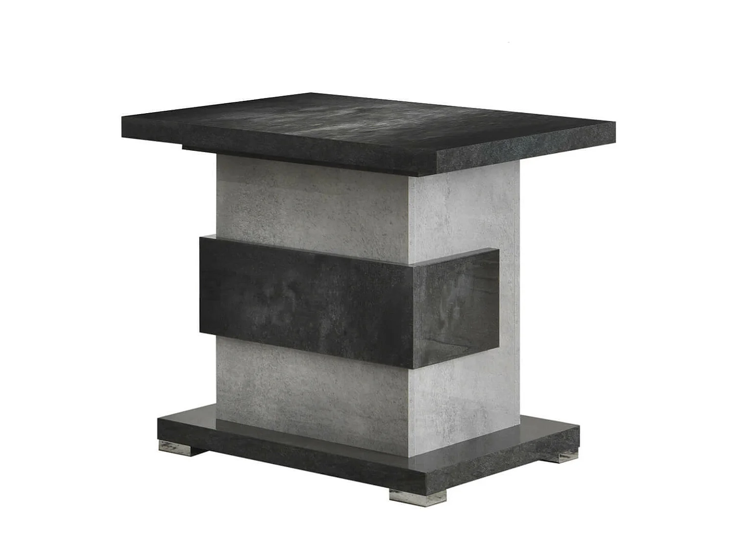 HOFFMAN - Ensemble Meuble TV + Table d'Appoint + Table Basse à 4 Pieds