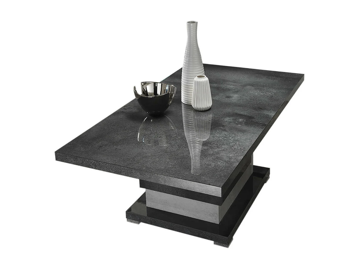 HOFFMAN - Ensemble Salon Complet Gris Aspect Béton