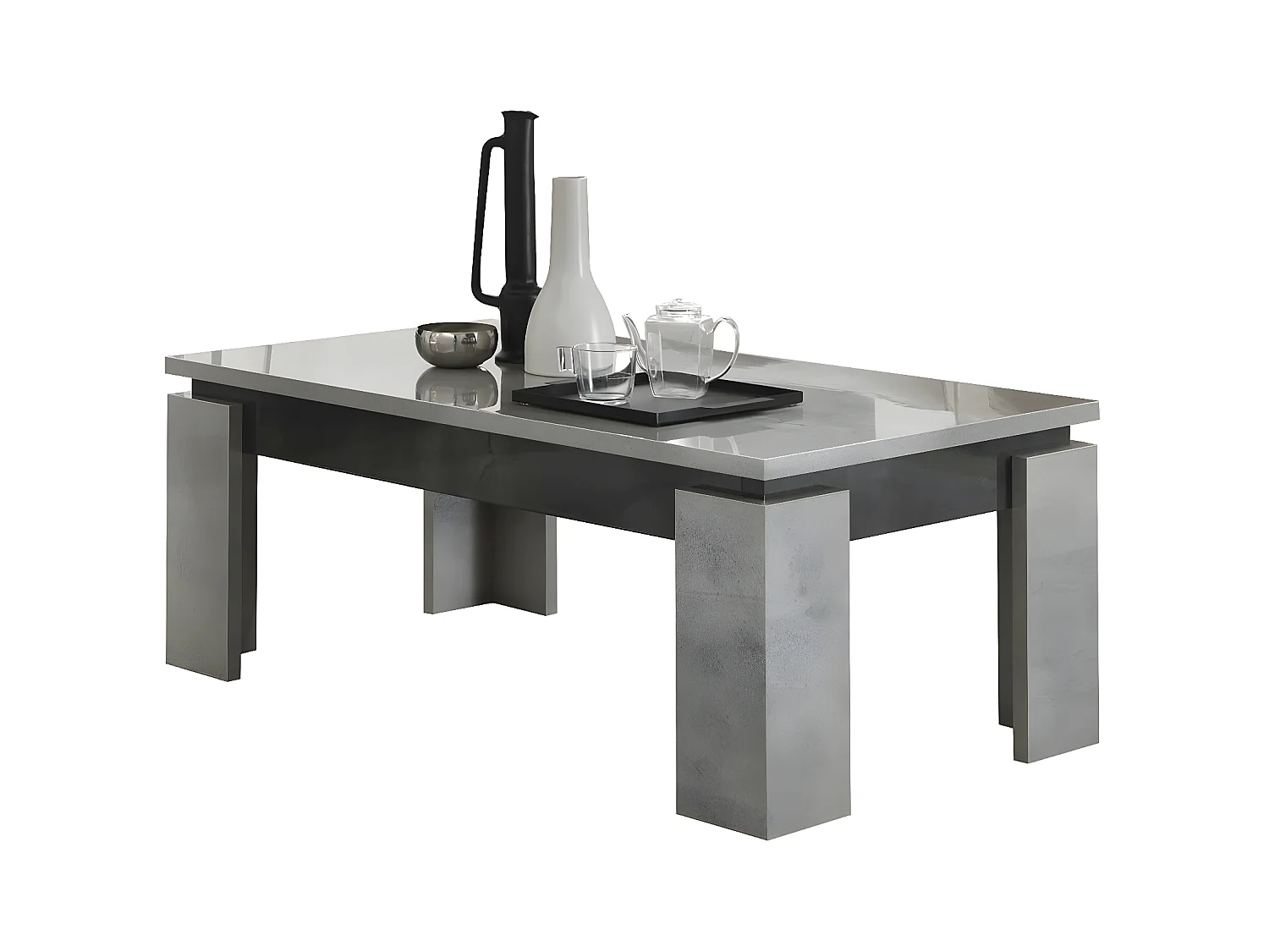 HOFFMAN - Ensemble Meuble TV 160cm + Table Basse à 4 Pieds