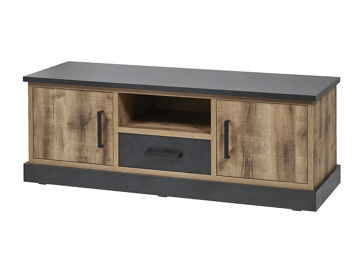 JENNA - Ensemble Table Basse + Meuble TV Aspect Bois et Métal