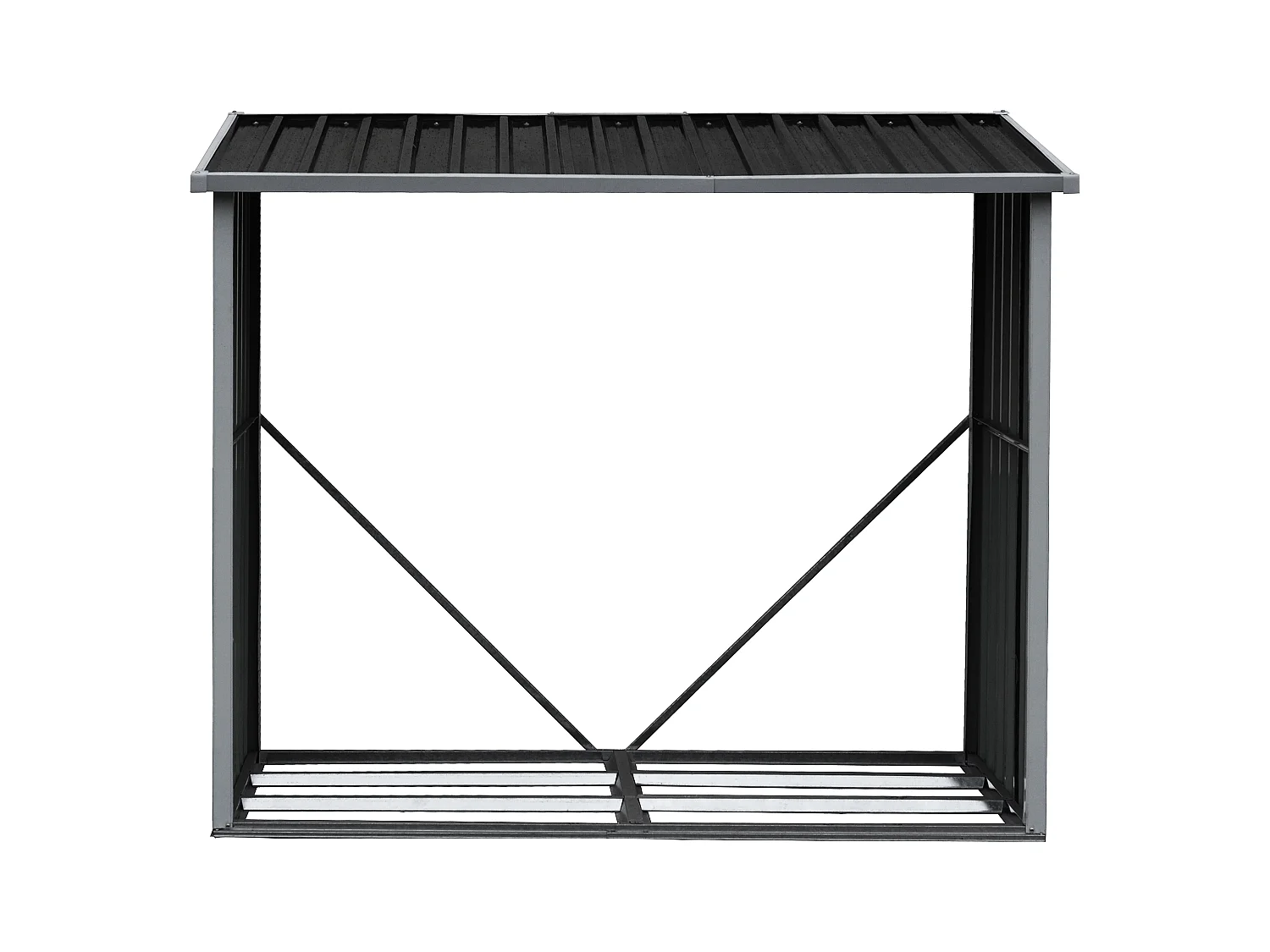 Caseta para leña de acero galvanizado 2,23 m3 Ancho 182 x Prof. 83 x Alt. 148 cm - DERWOOD