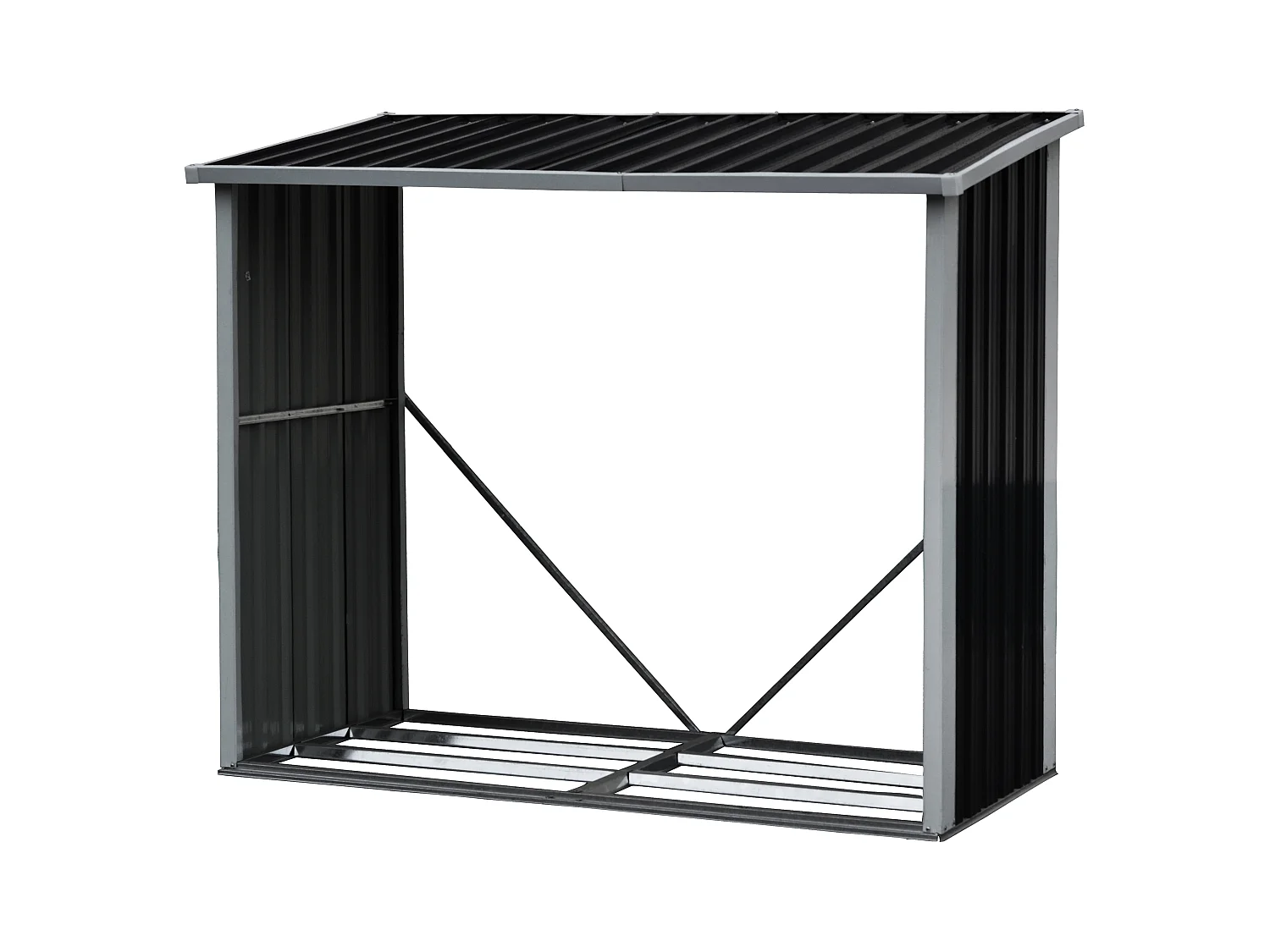 Caseta para leña de acero galvanizado 2,23 m3 Ancho 182 x Prof. 83 x Alt. 148 cm - DERWOOD