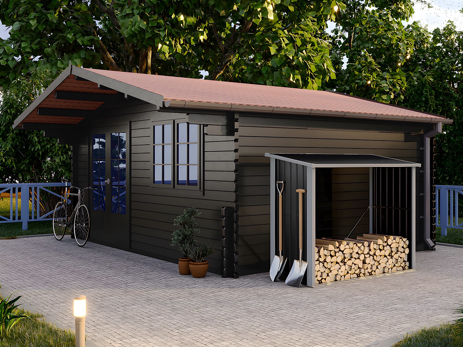 Vente-unique Kaminholzregal - Metall Aus Verzinktem Stahl - 2, 23 M3 - 182 X 83 X 148cm - Derwood