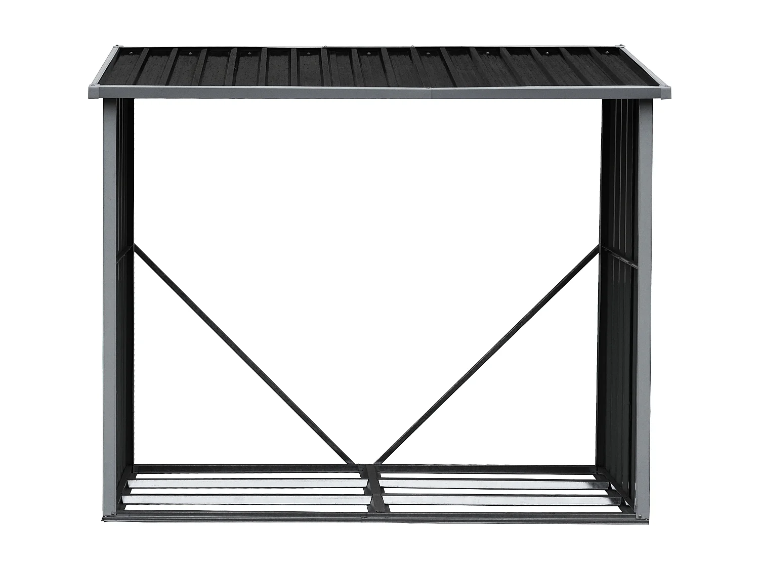 Abri bûches métal en acier galvanisé 2,23 m3 L182 x P83 x H148cm - DERWOOD
