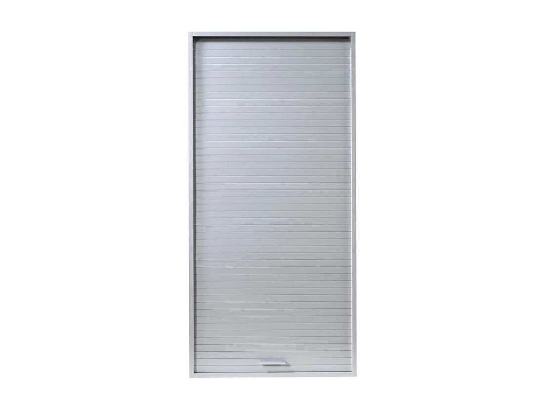 Meuble Haut de Cuisine Imitation Alu 1 Rideau 3 Etagères L 60 H 123.6 P 35 cm