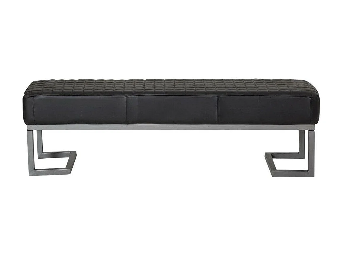 Banc d'entrée en cuir noir Jamy