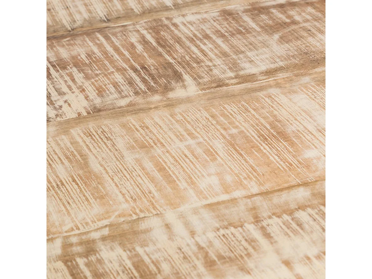 Table à manger avec allonges en bois de manguier et métal Locker