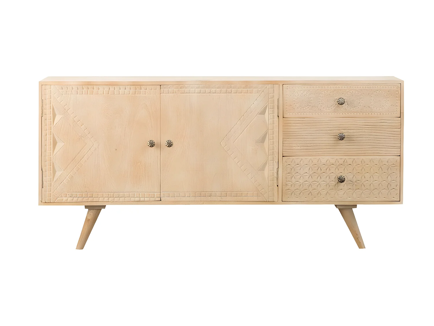 Buffet en bois de manguier blanchi Kamila