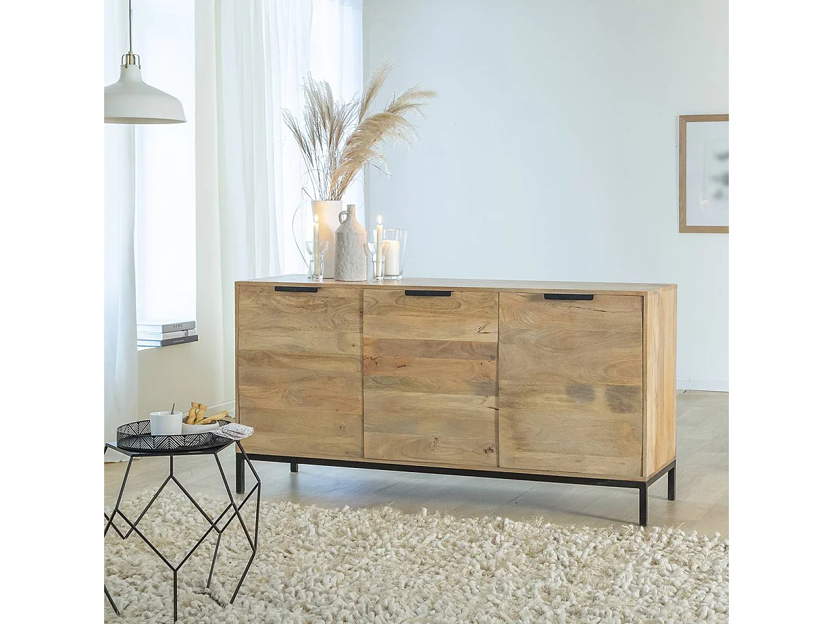 Buffet enfilade en bois de manguier Pia