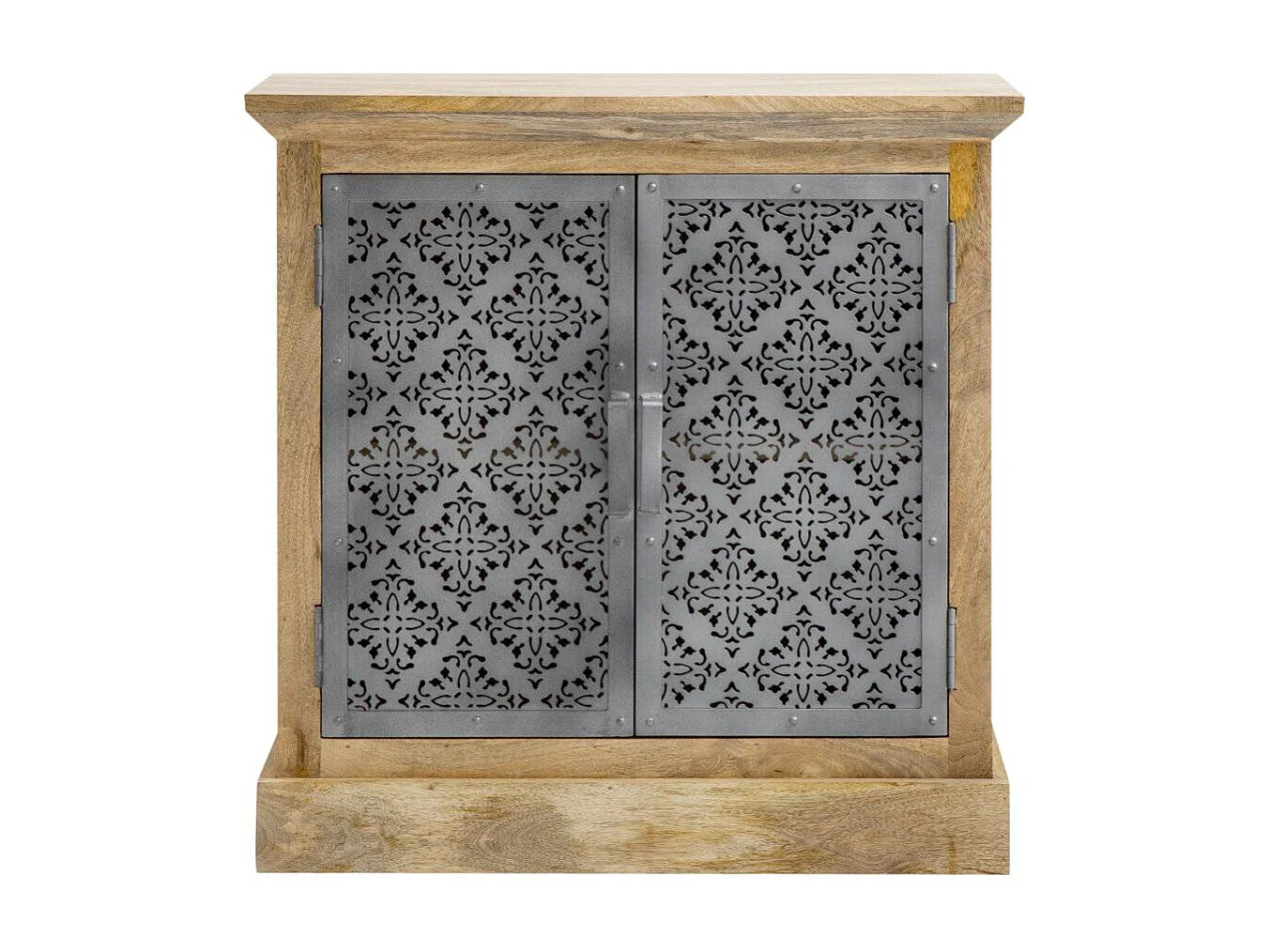 Bufé de madera de mango Sahara con motivos y metal gris