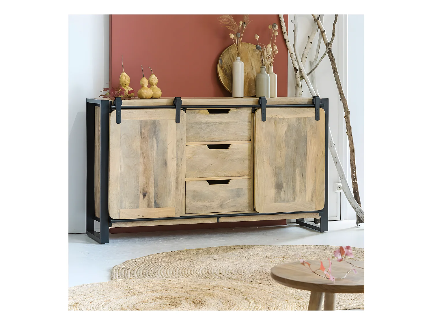 Buffet en bois de manguier New-York