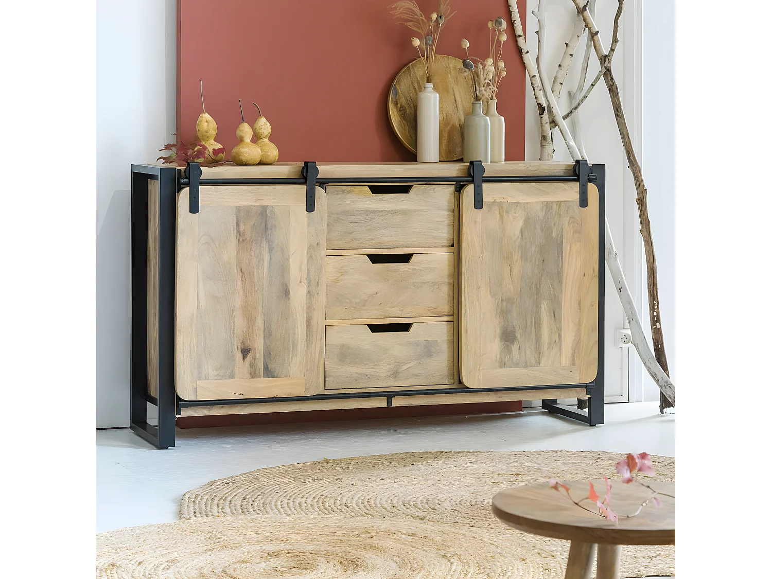 Buffet en bois de manguier New-York