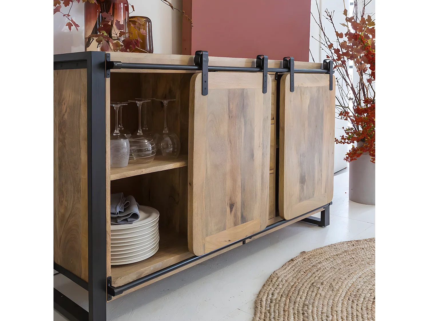 Buffet en bois de manguier New-York