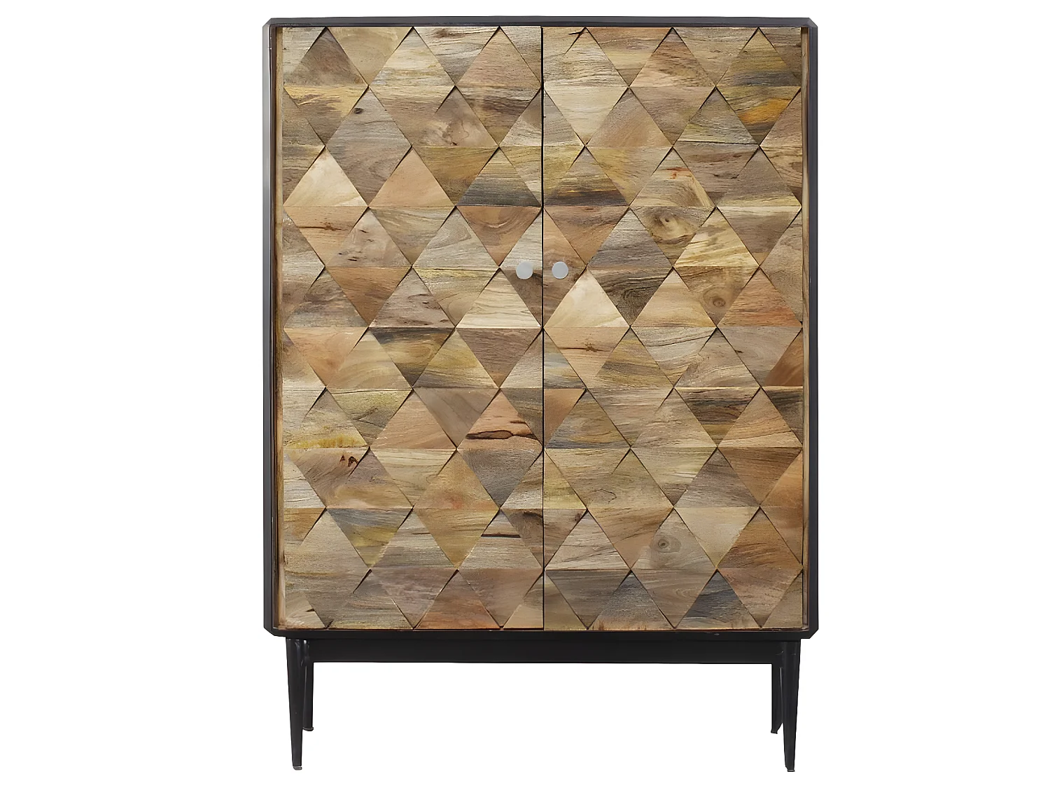 Buffet haut en métal et bois de manguier Célia