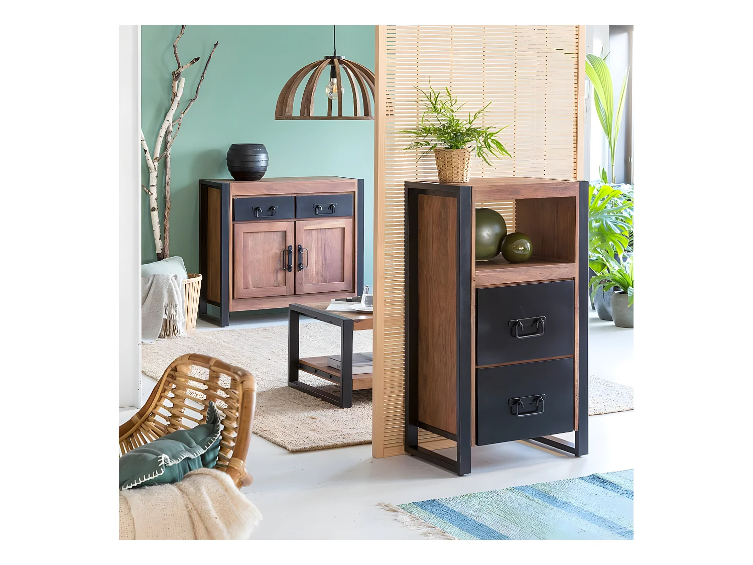 Petit buffet en bois d'acacia 100 cm Havana