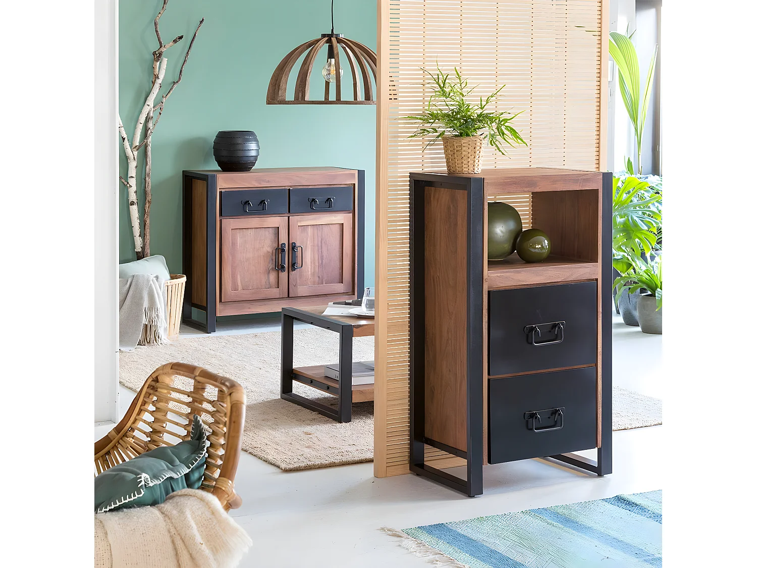 Petit buffet en bois d'acacia 100 cm Havana